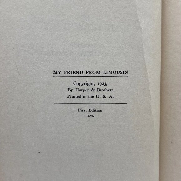 My Friend From Limousin by Jean Giraudoux (1922) First Edition Hardcover - Picture 7 of 7